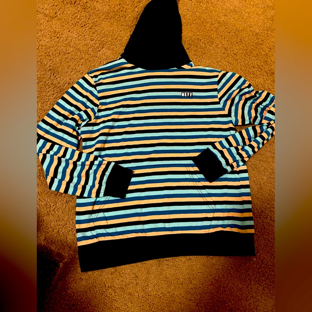 Men’s Neff brand long sleeved size M striped hoodie